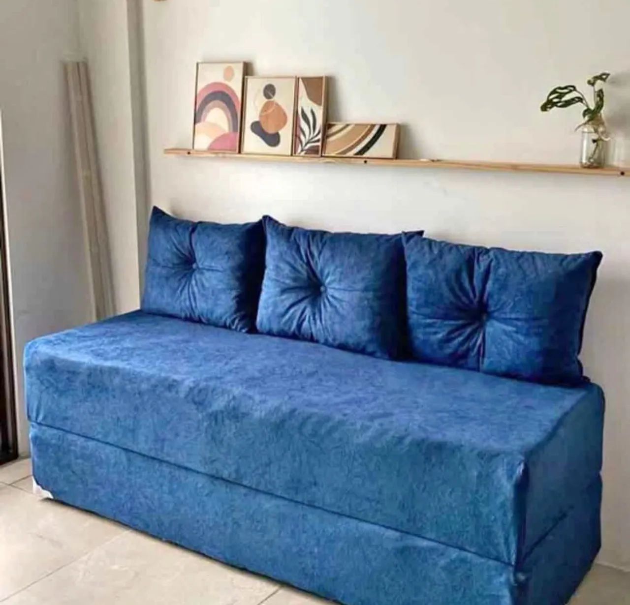 Sofá cama com 3 almofadas da fábrica 