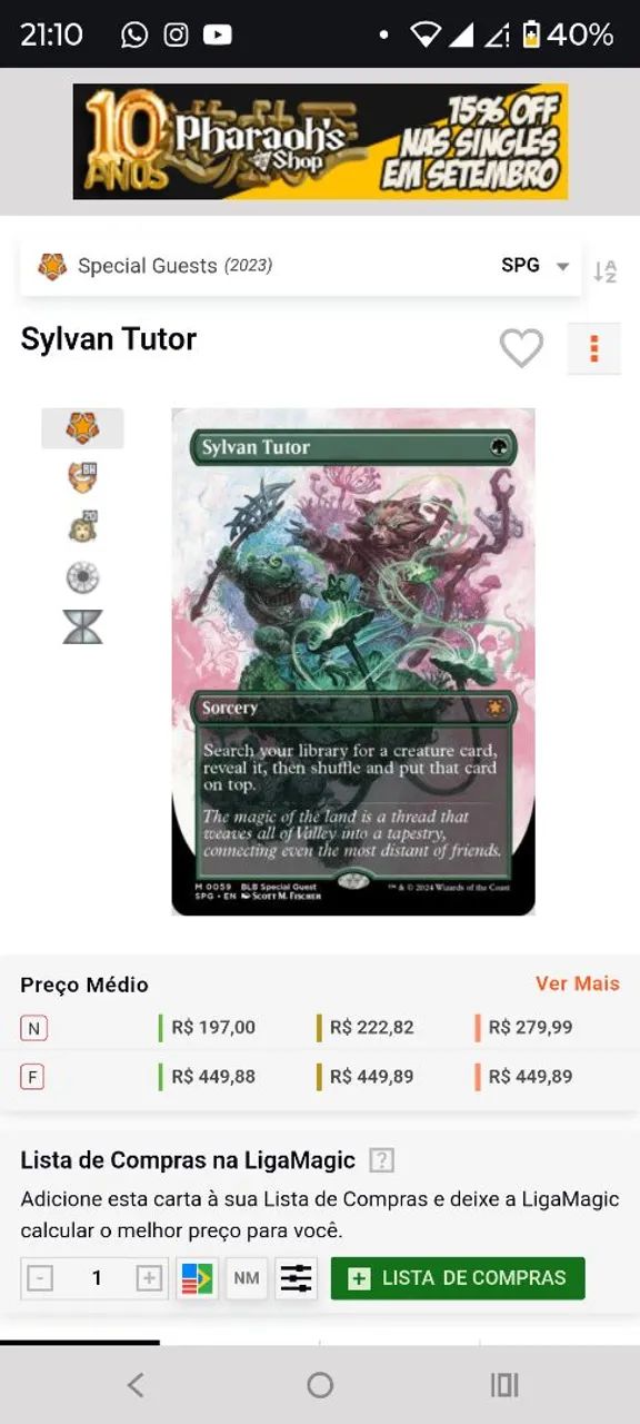 Sylvan tutor - MTG 