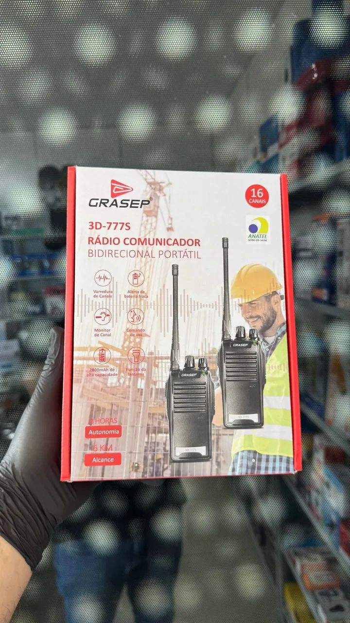 Kit Com 2 Rádio comunicador novo completo com fone e carregador 