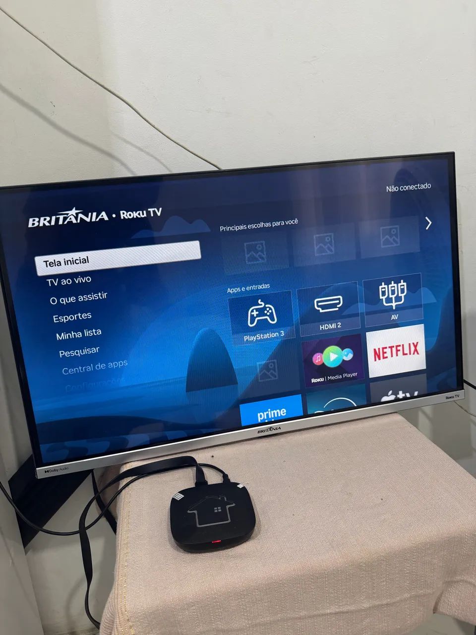 Smart tv Britânia Roku 32 polegadas 