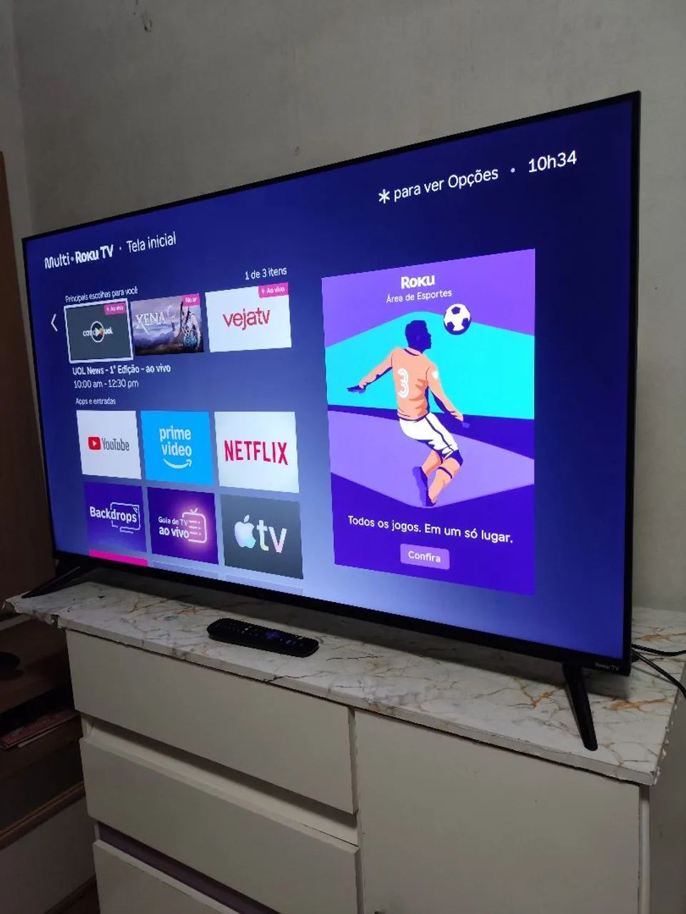 TV smart Roku 50 polegadas 4K com borda infinita zerada novinha  - Foto 3