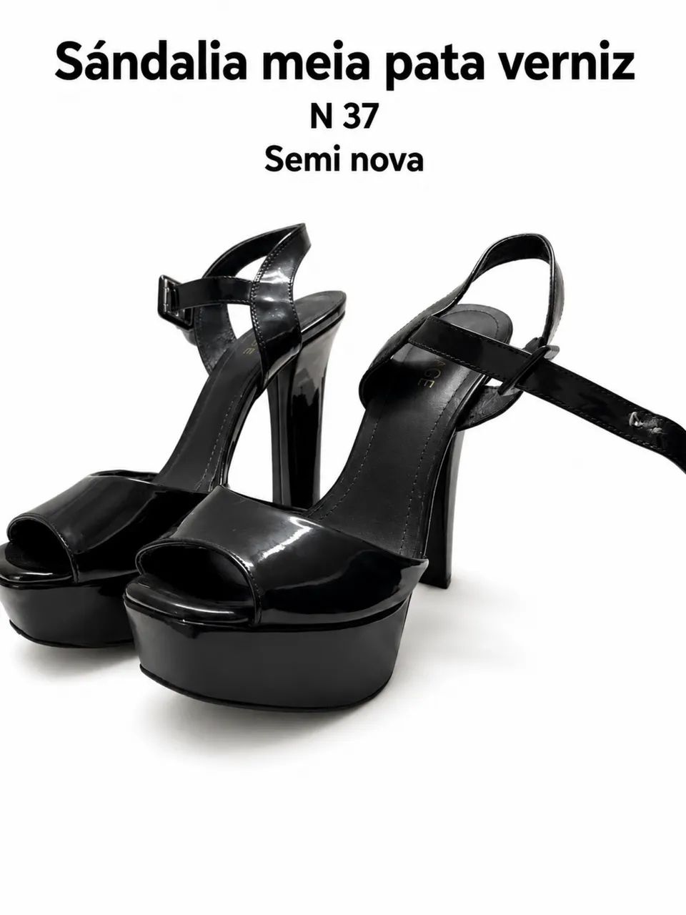 Sandália Meia Pata verniz - Foto 4