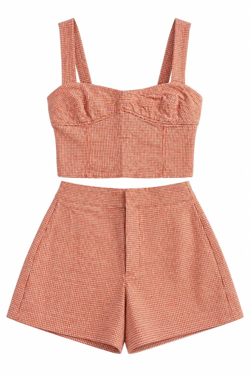 Conjunto Feminino Cropped e Shorts Alfaiataria - Foto 2