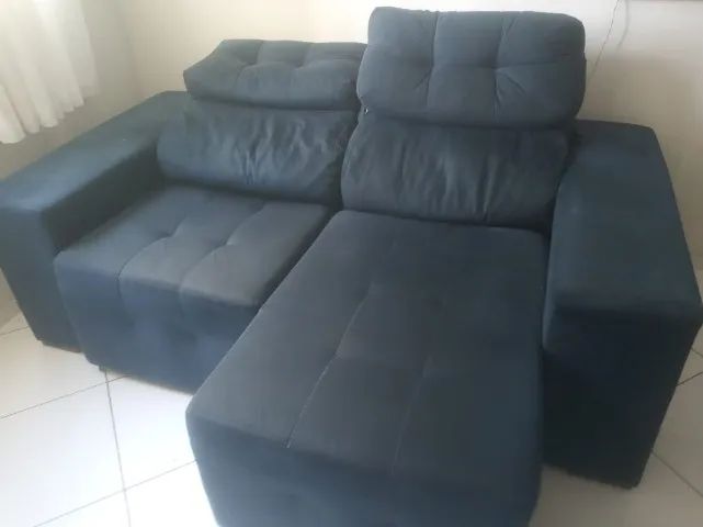 Sofá Azul Retrátil 2 lugares