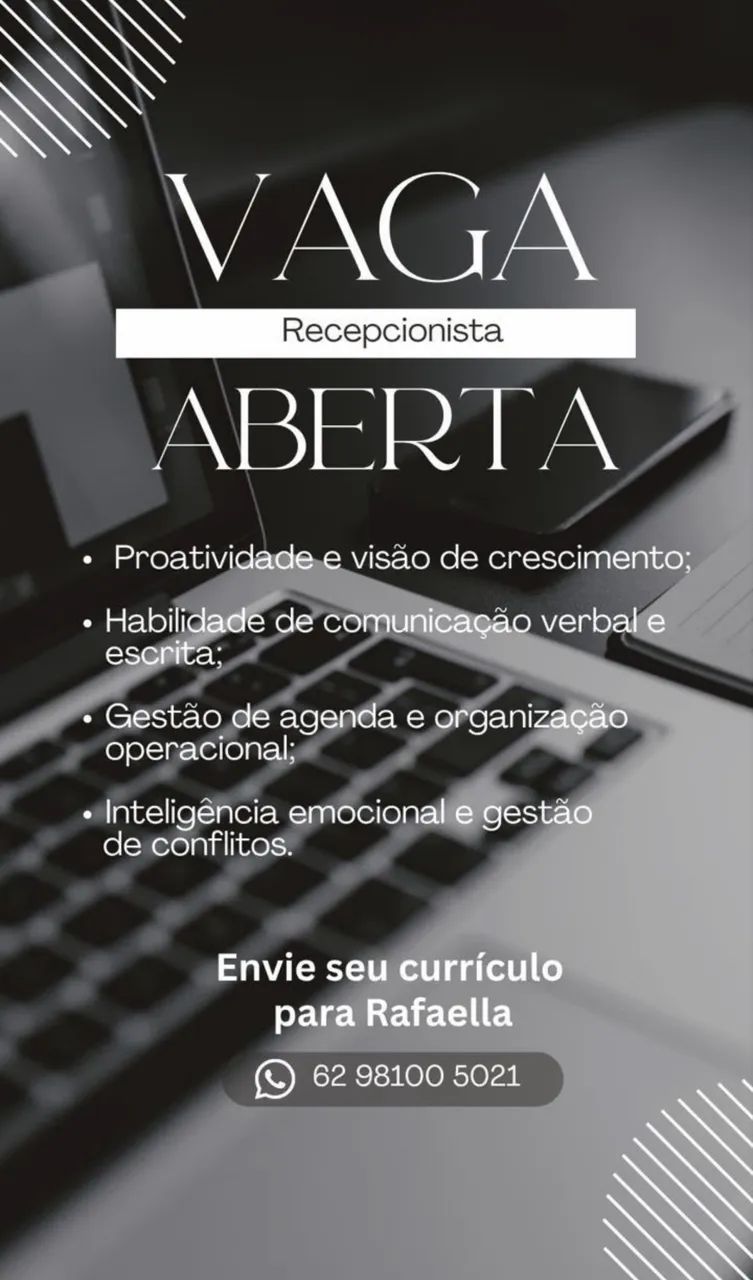 Procuro Recepcionista Comunicativa e Dinâmica