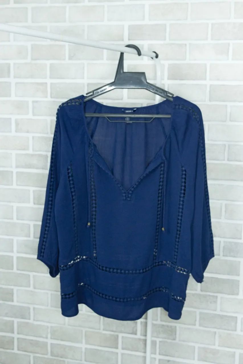 Bata forever 21 azul com renda