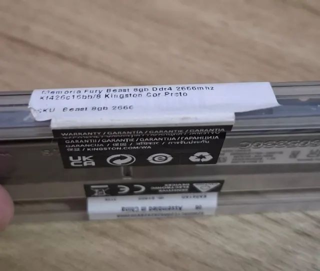 Memória DDR4 Kingston Fury Beast 8GB Nova - Lacrada - Original! - Foto 3