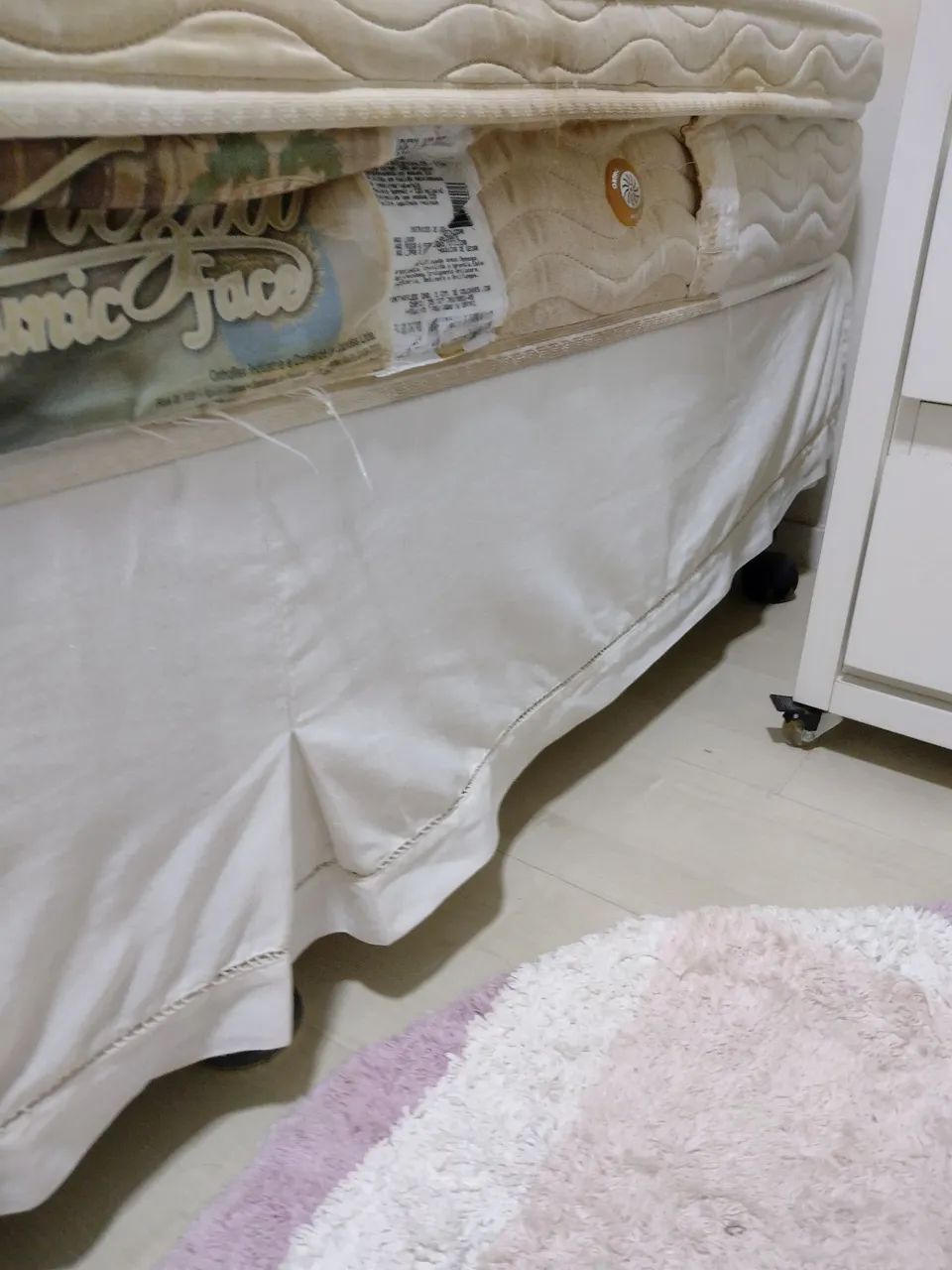 Cama solteiro box com colchão de mola e saia  - Foto 3