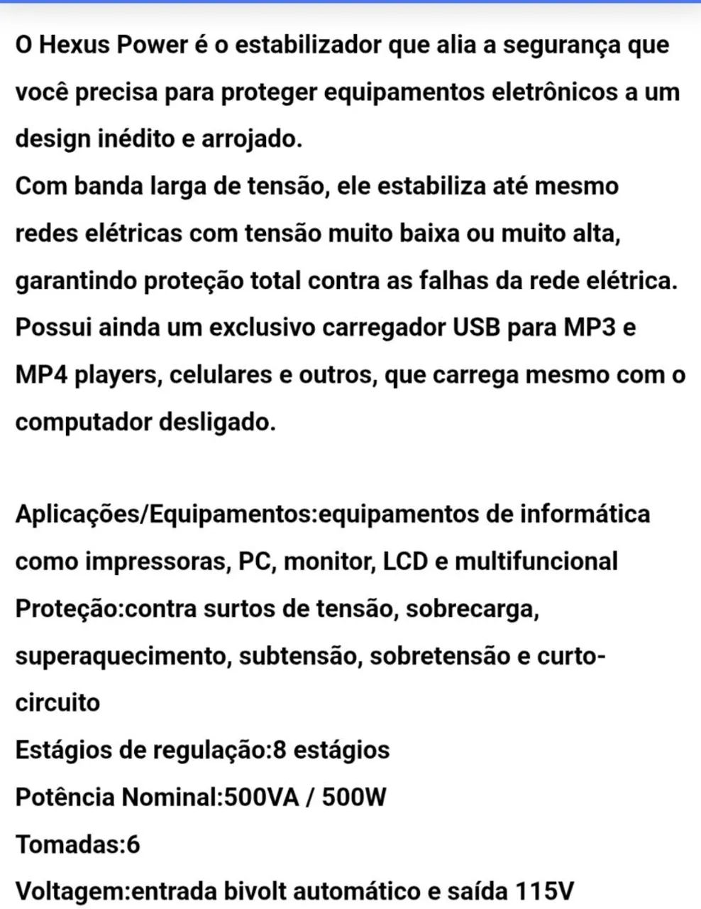 Módolo Estabilizador isolado Apc Hexus Power 500va Usb Apc<br> - Foto 3
