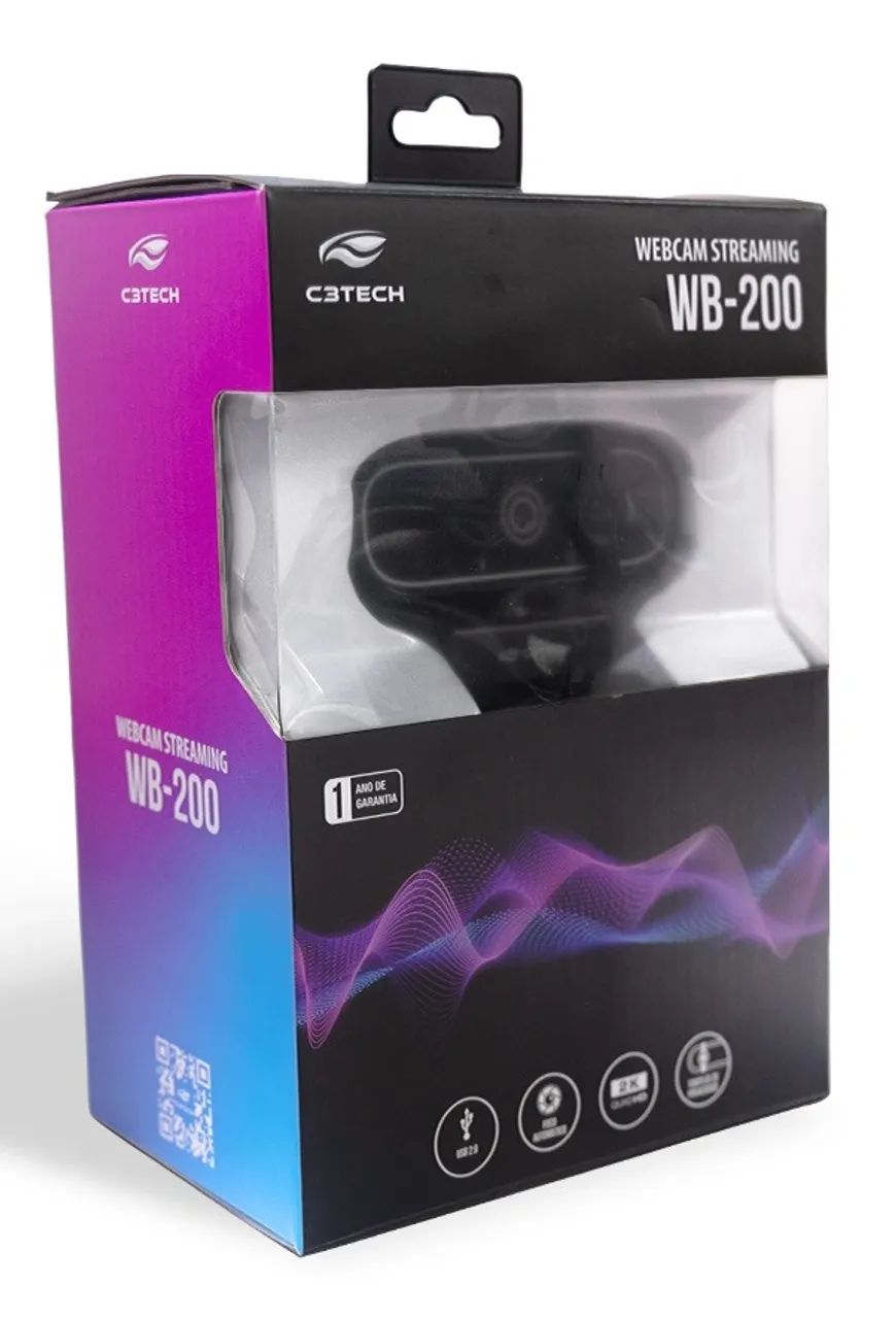 WEBCAM 2K QHD C3TECH WB-200BK FOCO AUTOMÁTICO E MICROFONE EMBUTIDO - Foto 4