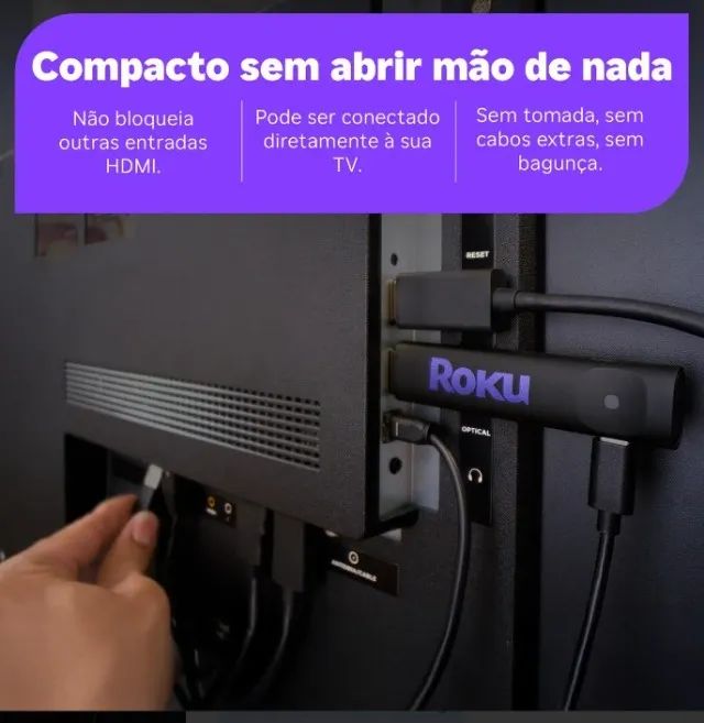Roku Streaming Stick Para Tv Hd/fhd Controle Por Voz - Foto 4