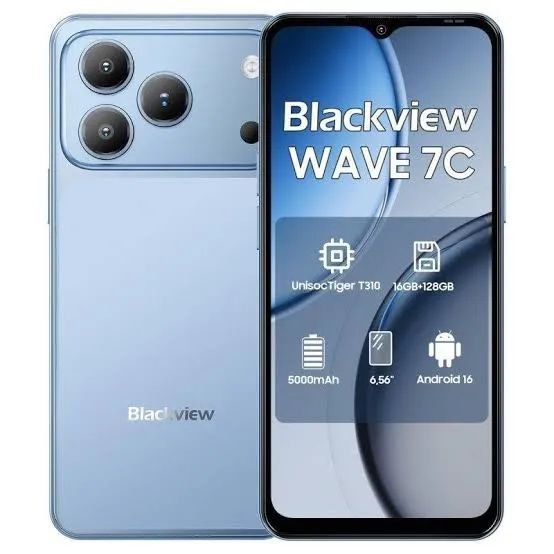 Celular Blackview Wave 7c 128gb azul LACRADO - Celulares e