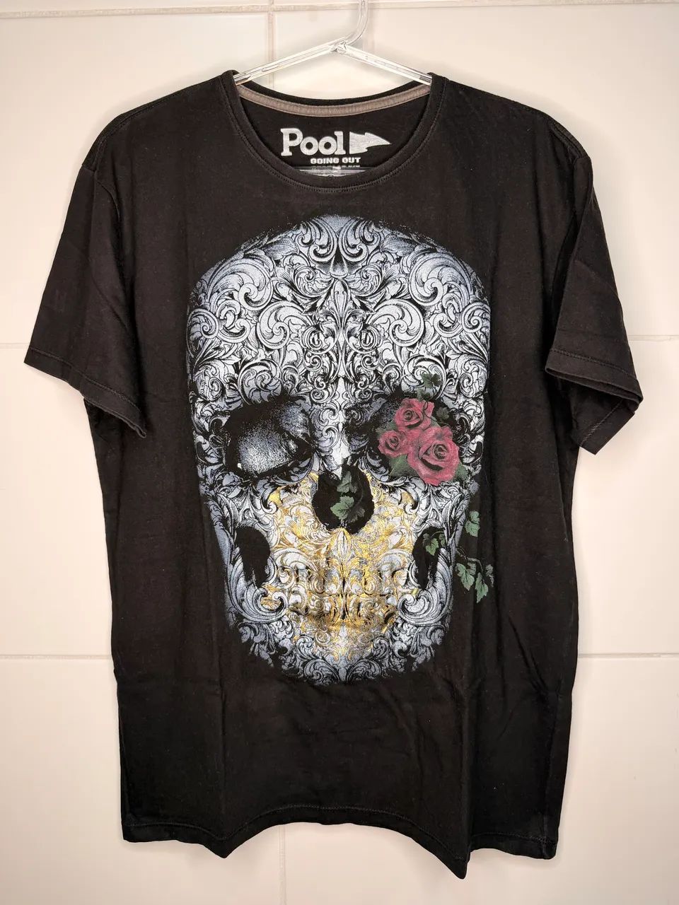 Camiseta masculina pool caveira g 