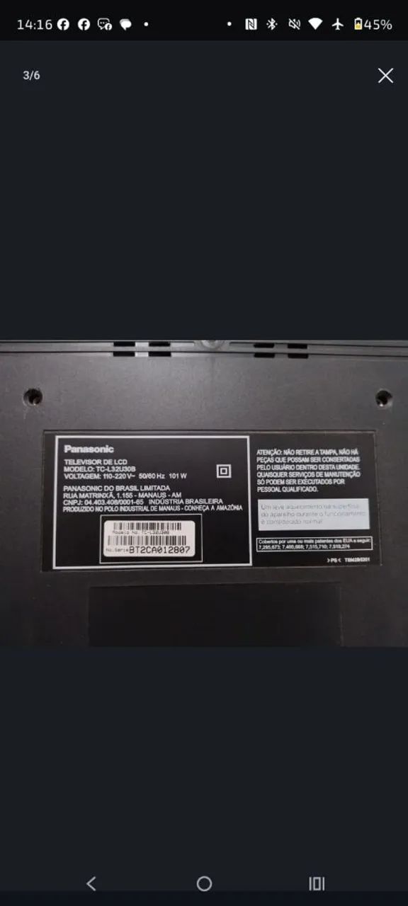 TV Panasonic 32p - Foto 3