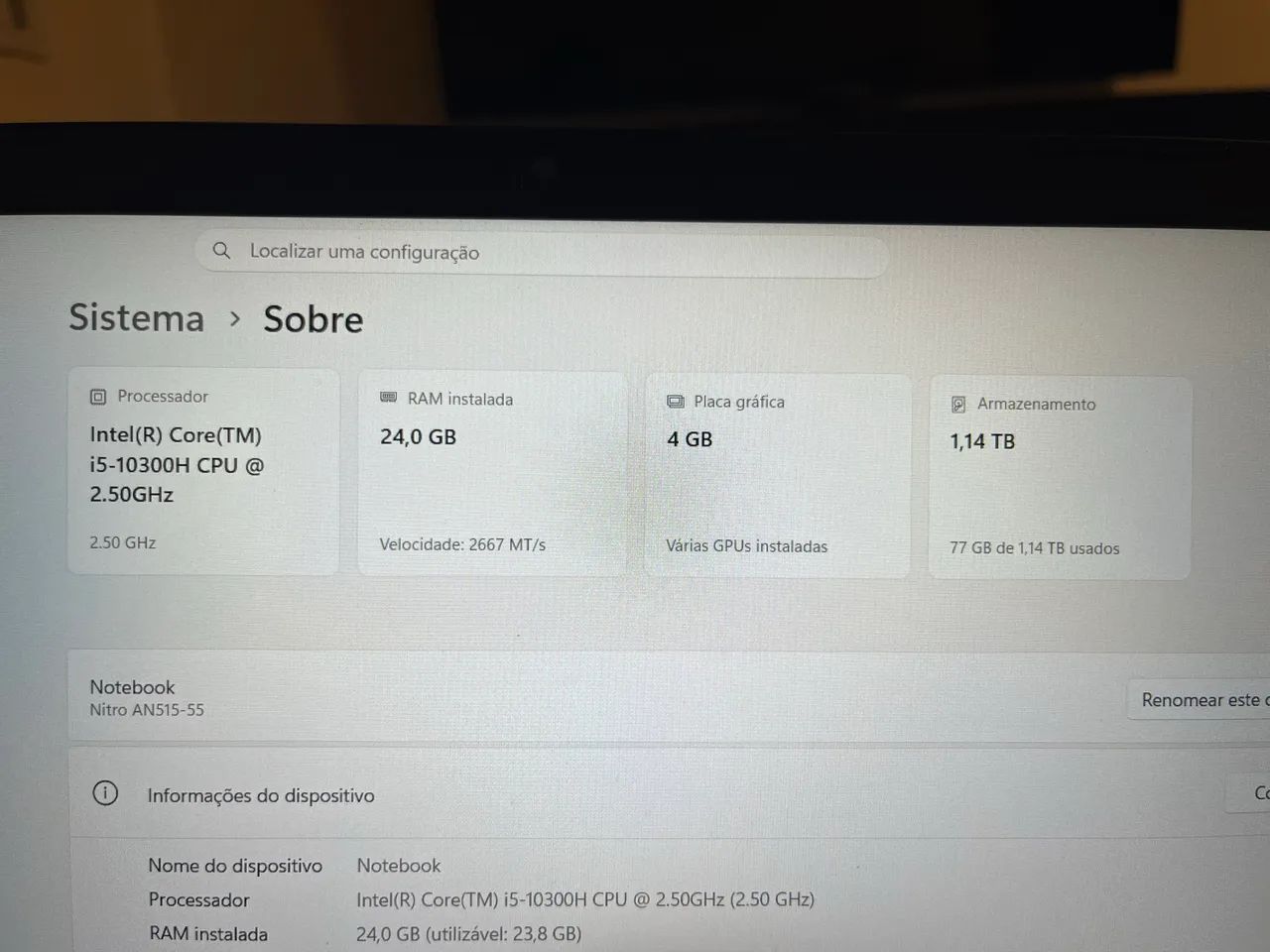Notebook gamer Acer Nitro 5 - Foto 4