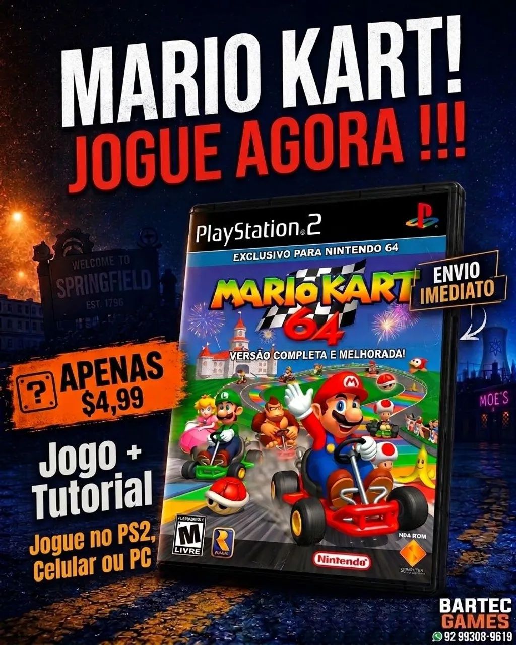 Jogo Mario Kart 64 compatível Ps2