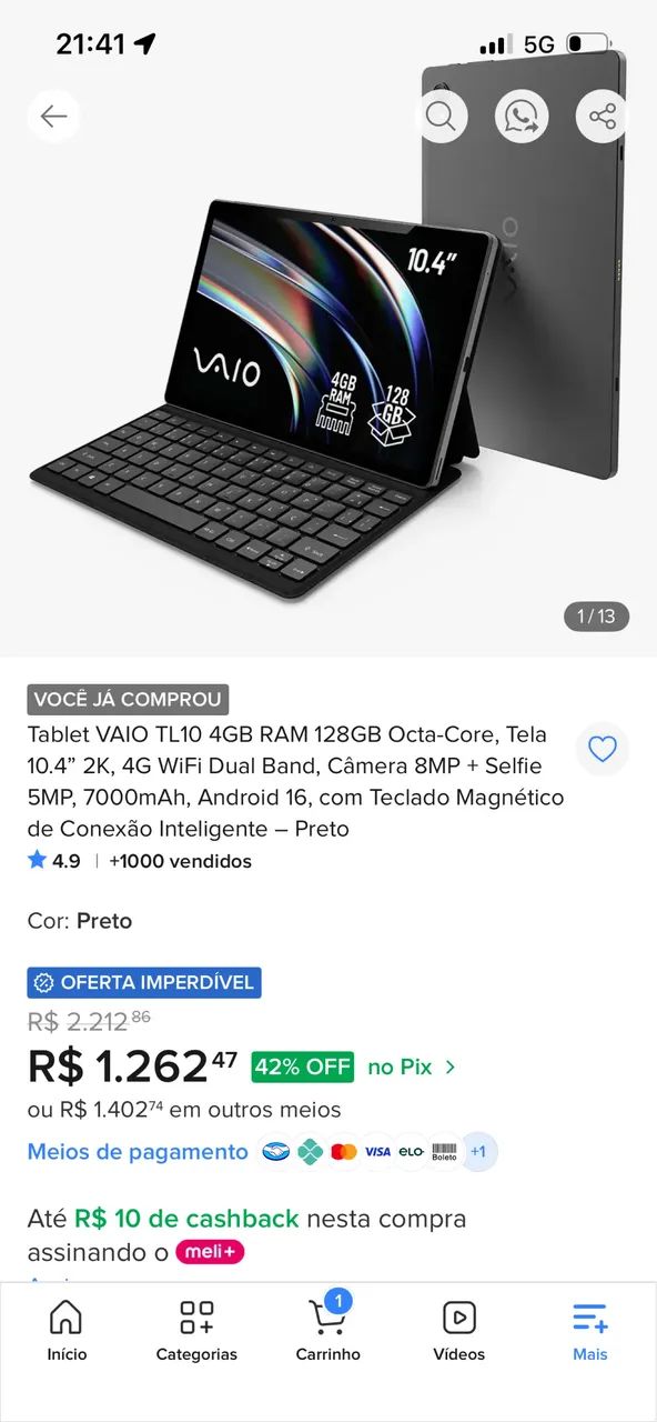Tablet Tl10 Vaio aceito troca notebook  - Foto 3