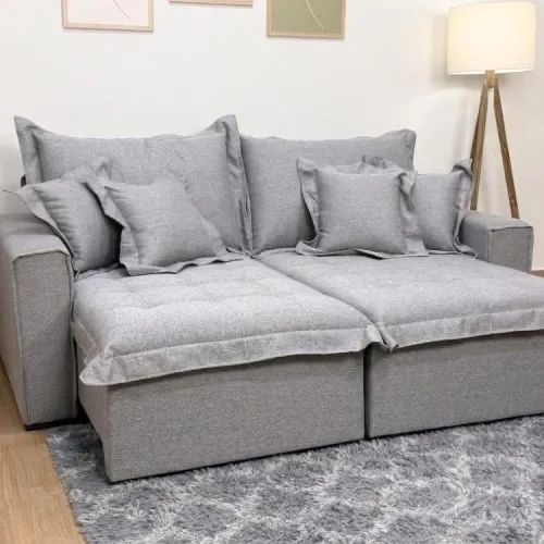 Sofá Cama Retrátil Reclinável 2.00m D33 e Molas Bonnel s6 - Foto 2