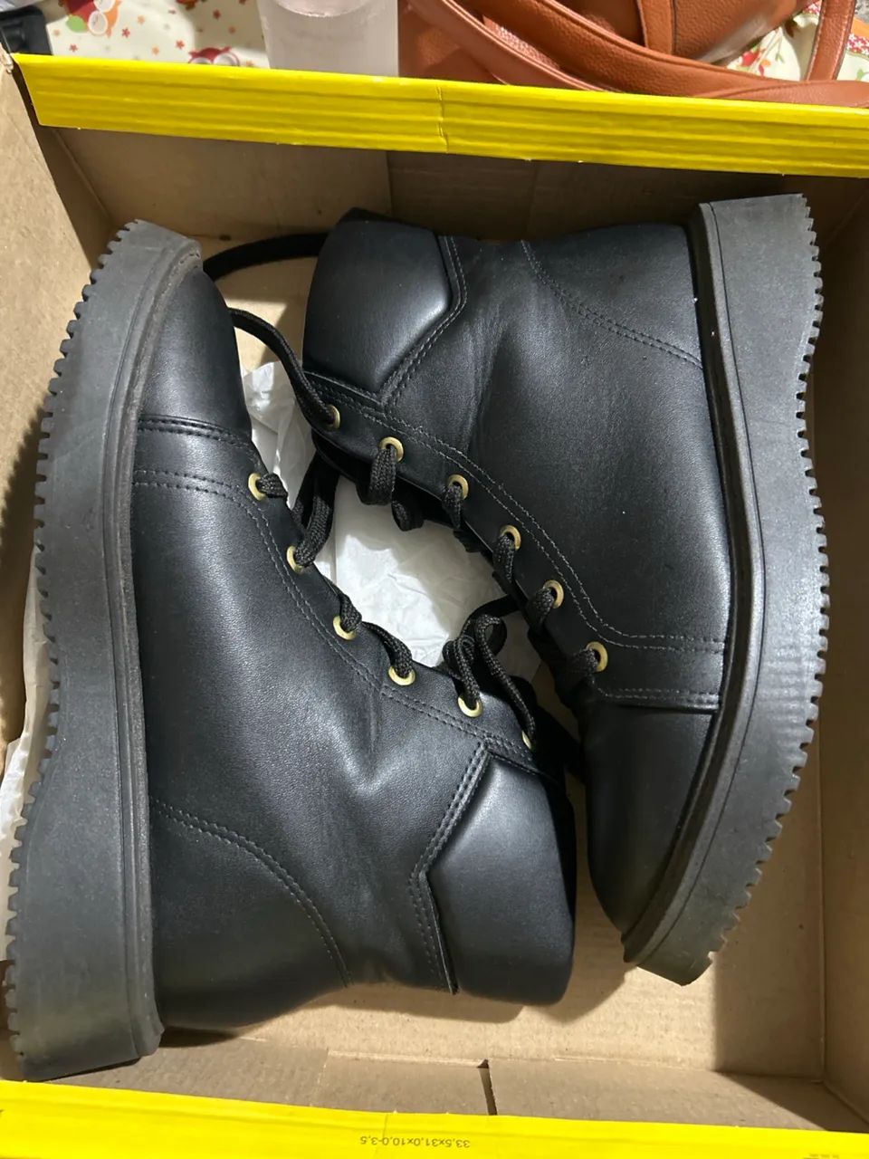 Coturno Preto Moleca Nº 37 Plataforma