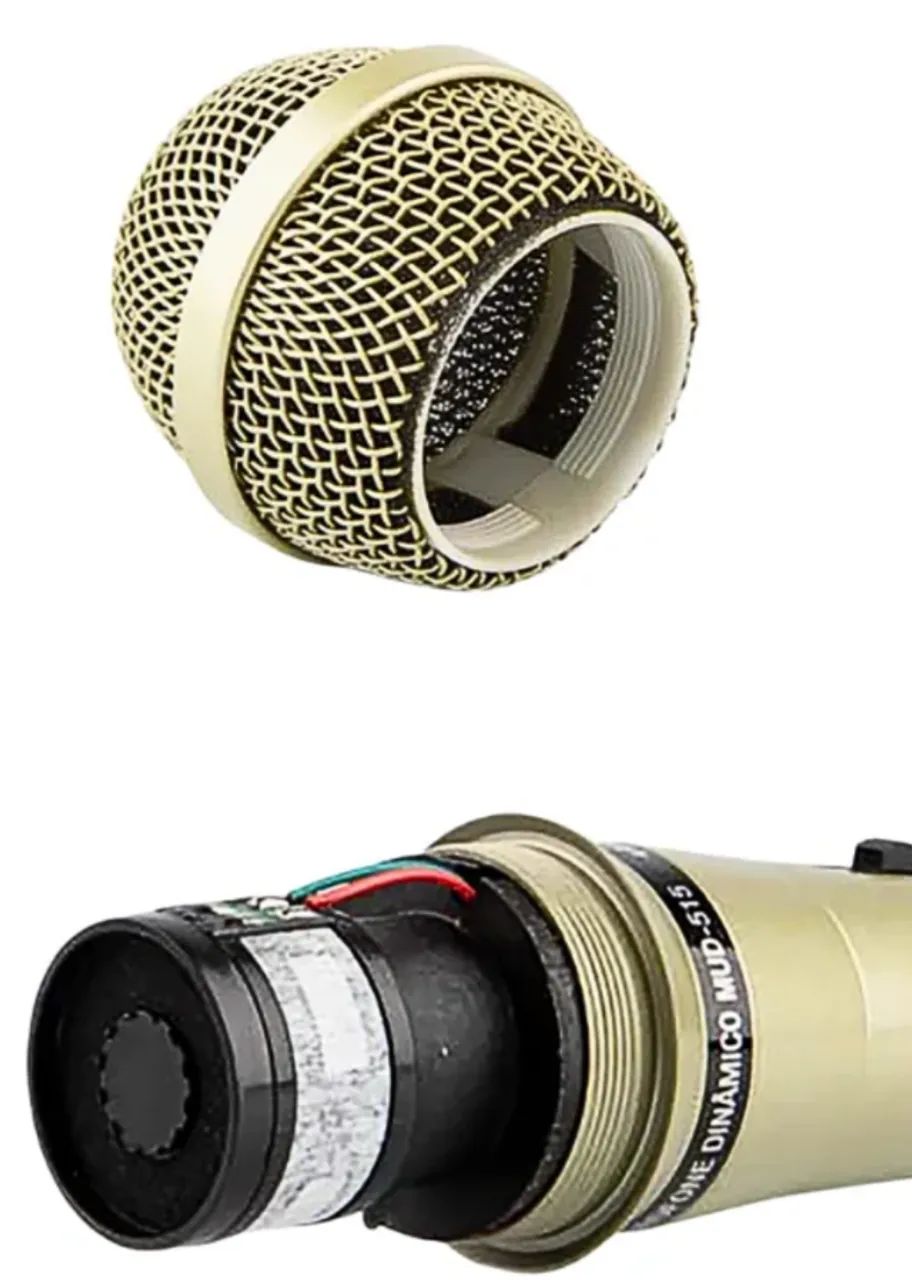 modelo: mud -515 microfone dinamico de metal prata com chave cabo 4.5 - Foto 2