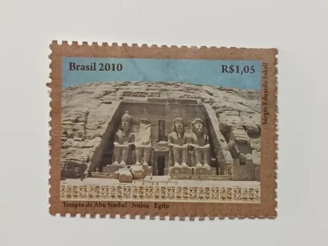 Selo postal - Templode Abu Simbel - Núbia - Egito