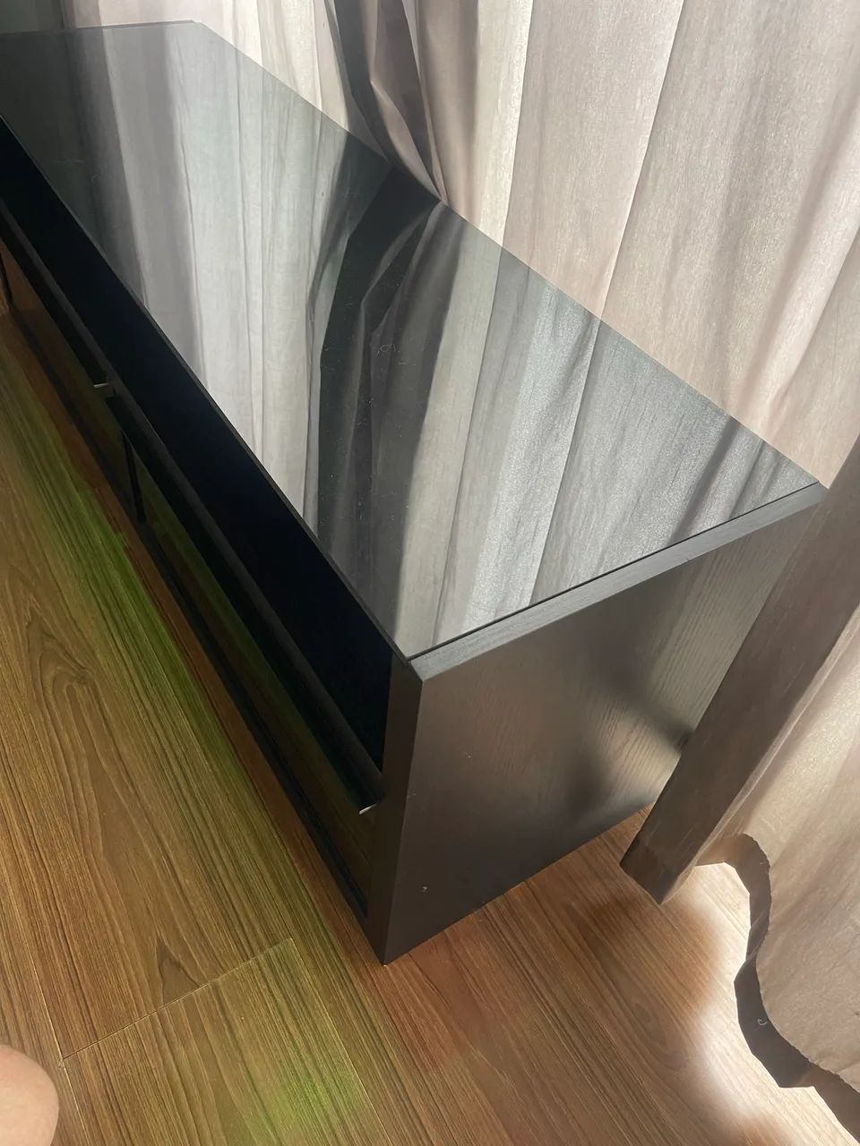 Hack preto com vidro, 2 gavetas  - Foto 3