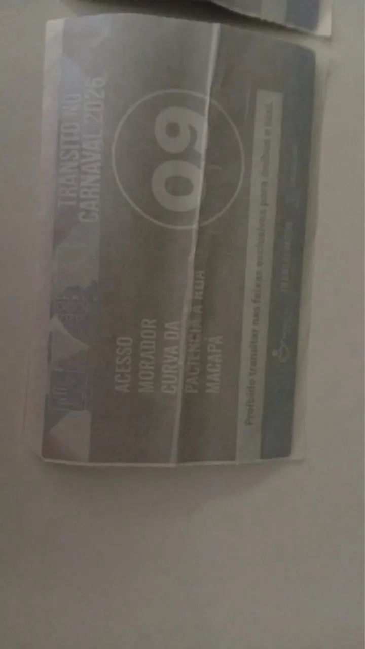 Adesivo de acesso para o carnaval 