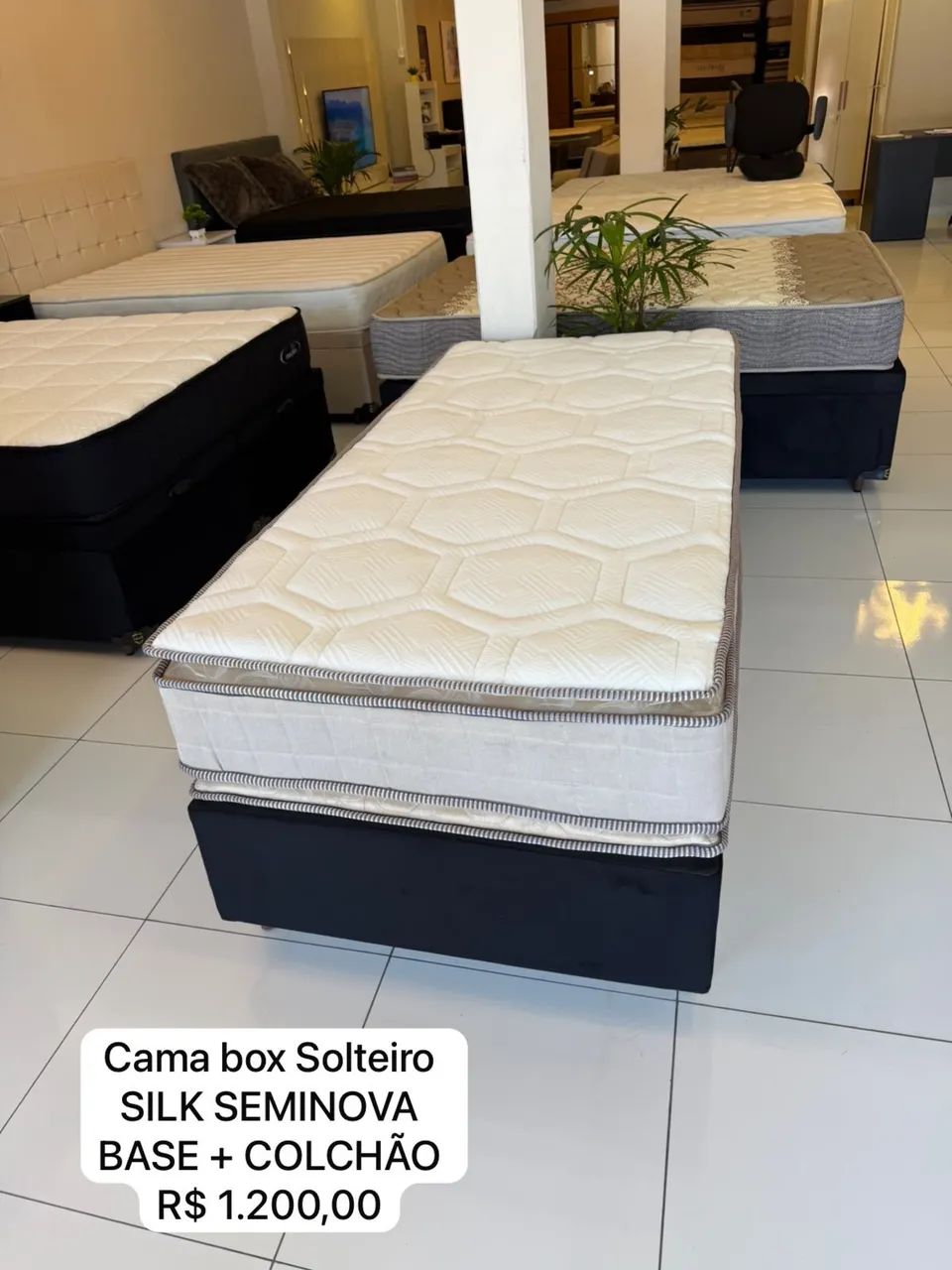 Cama Box Solteiro SILK SEMINOVA - ENTREGO 