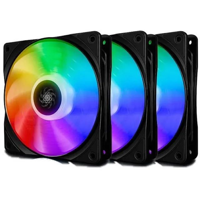 Kit 3 Ventoinhas DeepCool CF120 rgb + adaptador 3x1 