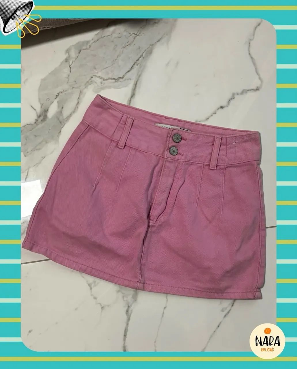 Mini saia rosa - jeans 