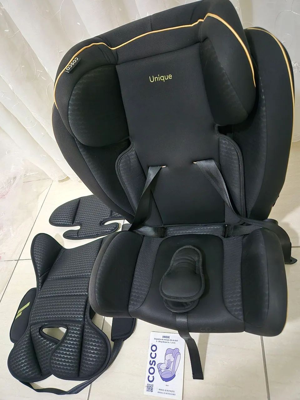 Cadeira Unique 0 a 36kg Cosco para Carro - Preto Ouro - Foto 5