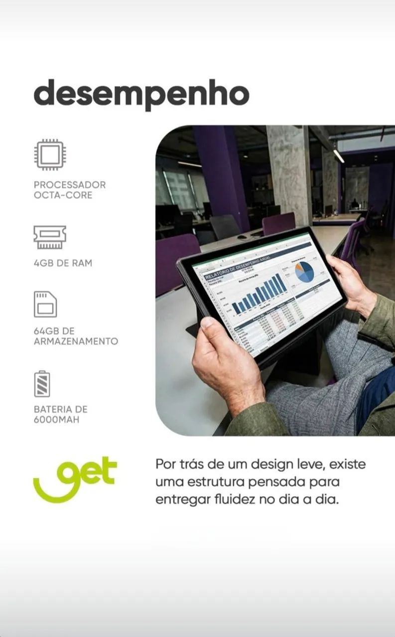 Tablet Get NexPro 4G 64GB, 4GB RAM, Tela LCD de 10.1", Câmera 8.0MP, Bluetooth, Android - Foto 2
