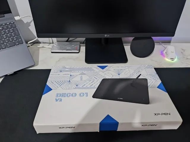 Mesa Digitalizadora XPPen Deco 01 V2 Completa na Caixa