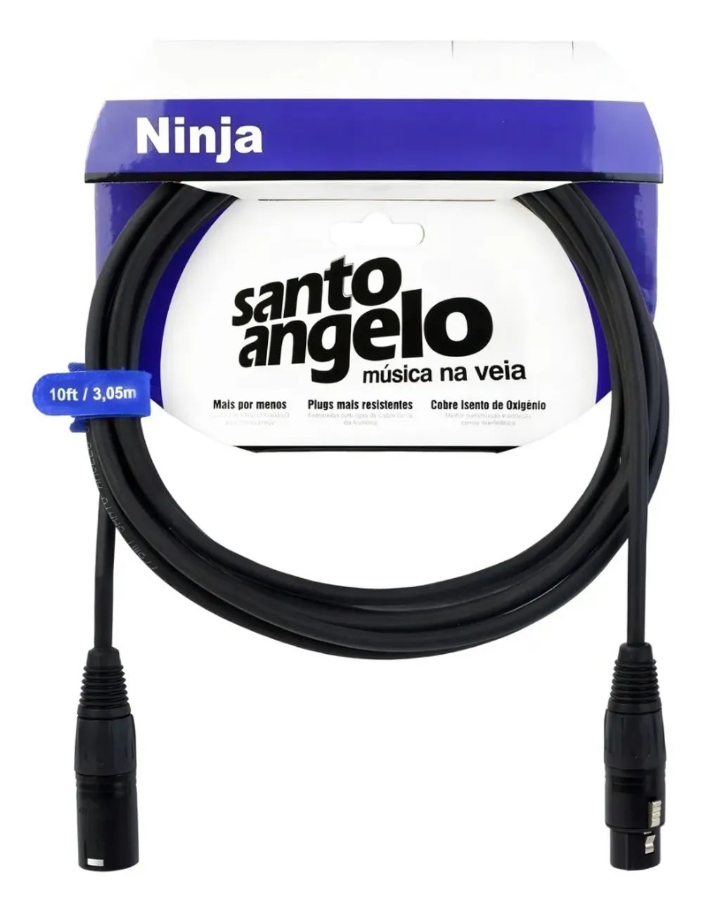 Kit com 7 Cabos XLR Santo Ângelo (3,05m) Ninja - Novos