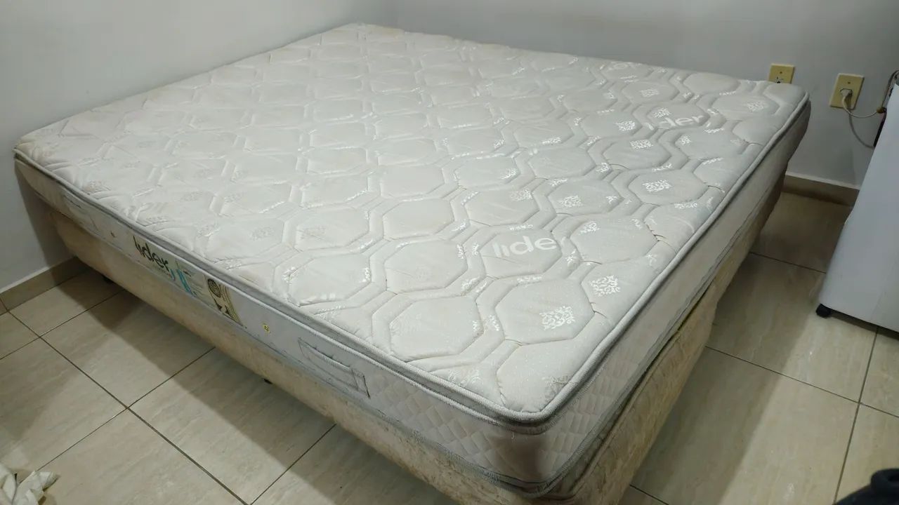Cama Box King + Colchão King Líder - Ótimo Estado - Foto 2