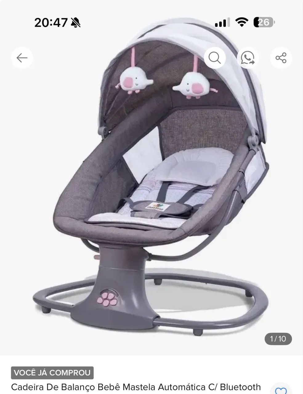 Cadeira de balanço de bebê elétrica 