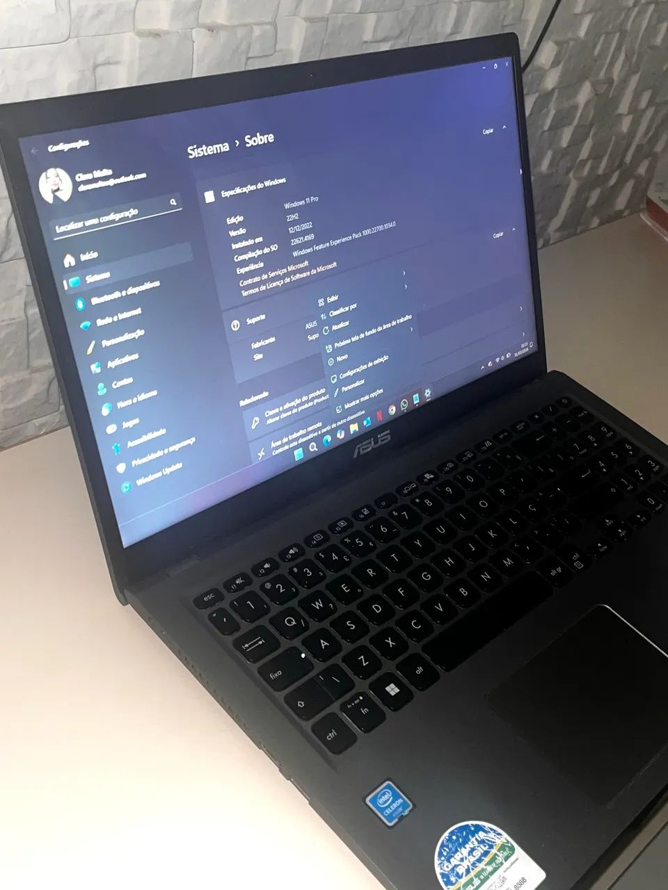 Notebook ASUS Celeron 4GB ideal para estudos (ótimo estado de conservação) - Foto 4