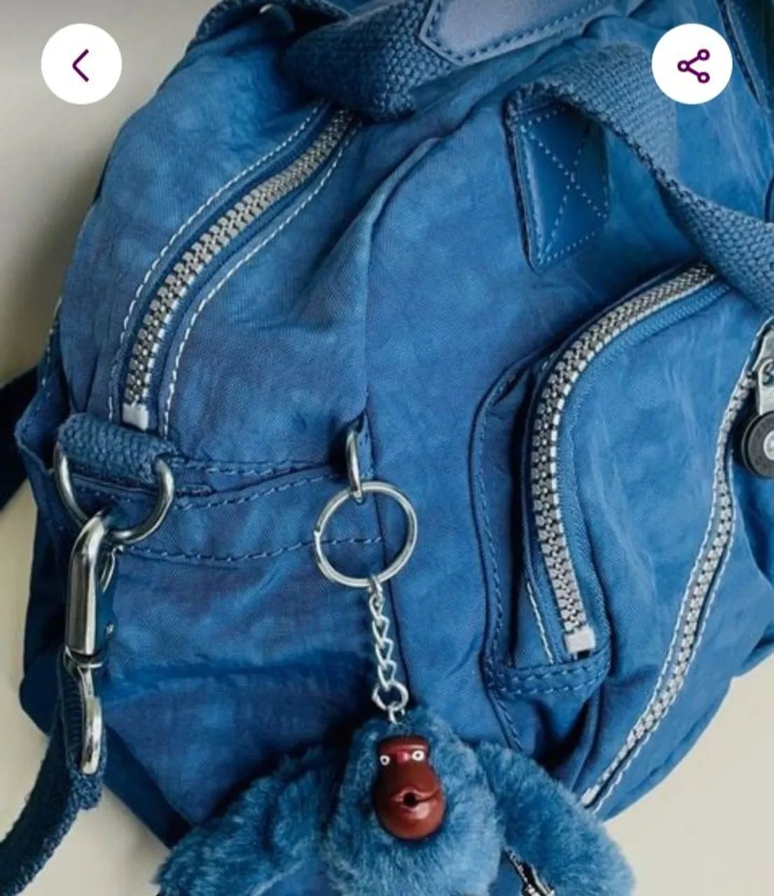 Bolsa kipling azul original comprada no Japão com nf acompanha um chaveiro 