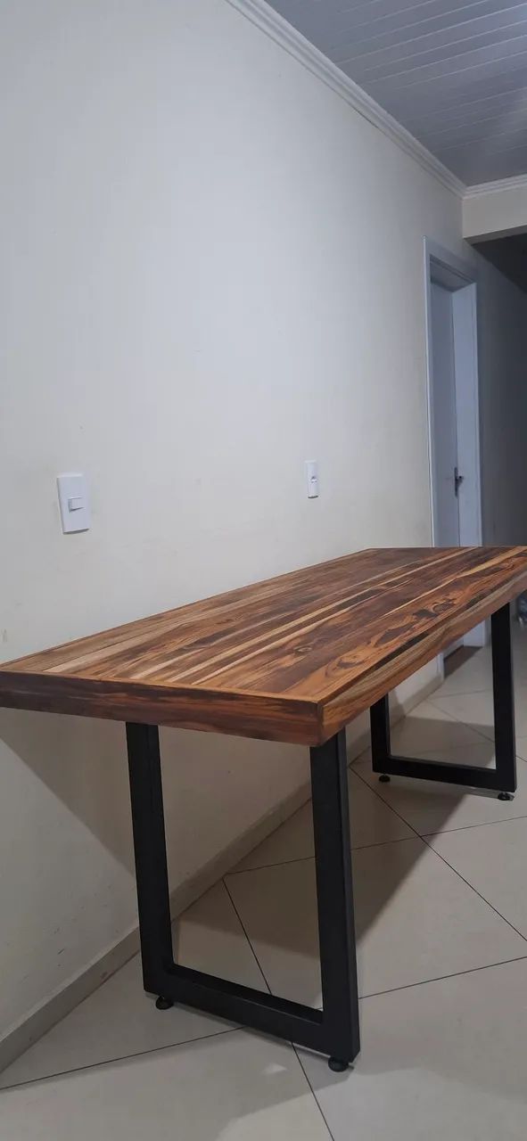 Mesa de jantar rústica industrial - Foto 3