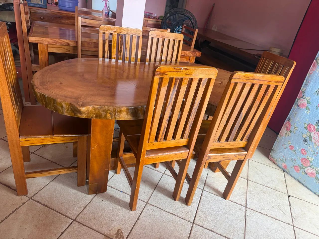 Mesa violão 6 cadeiras em peça única nova - Foto 3
