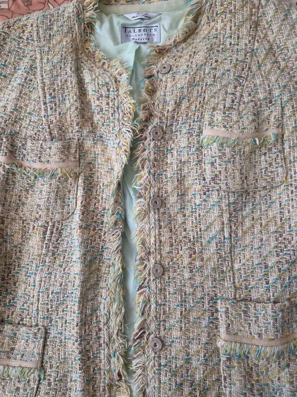 casaco talbots tweed bege p - Foto 5