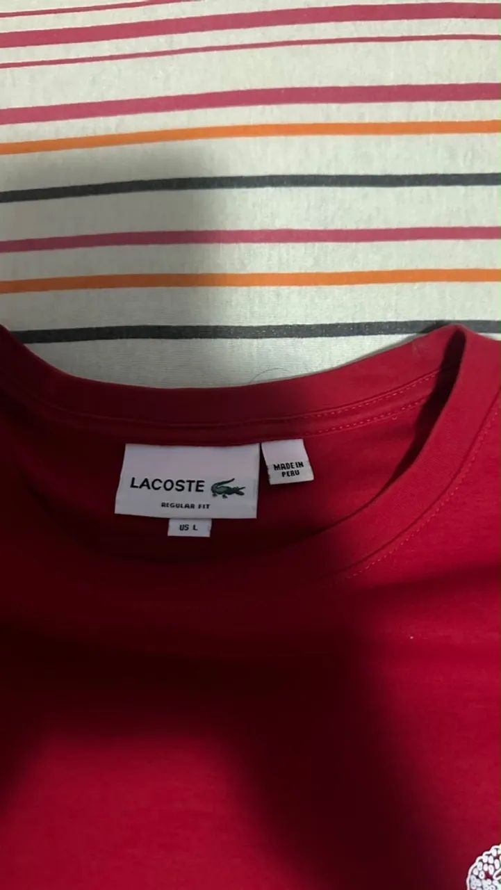 Camiseta Lacoste Vermelha Original - Foto 3