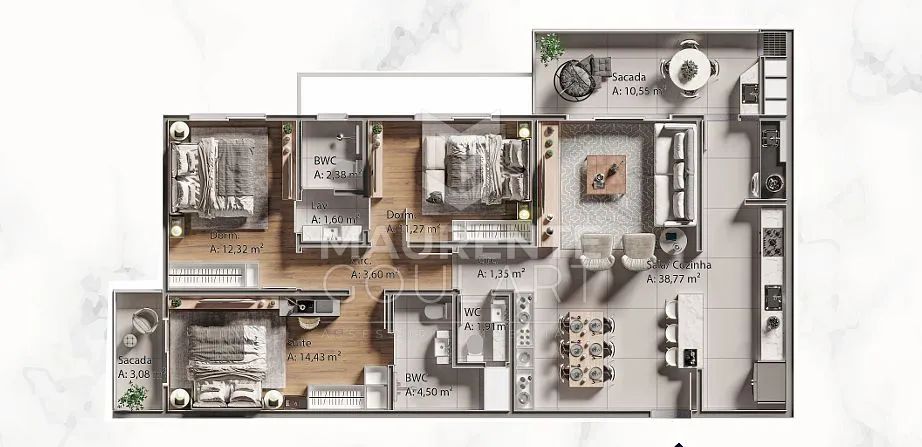 Apartamento com 3 dormitórios em Barreiros - Foto 5