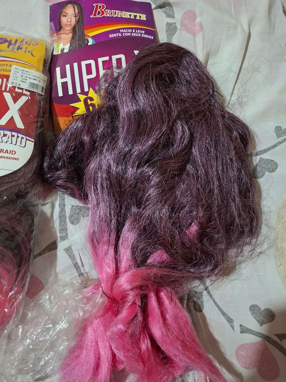 JUMBO PARA TRANÇA PRETO / ROSA - Foto 2