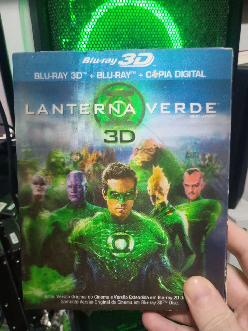 Blu Ray lanterna verde 3D  BD original com luva lenticular