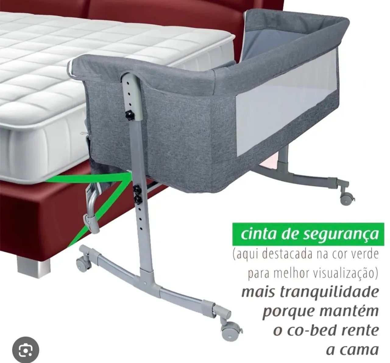 Berço portátil acoplável Kababy + colchão + ninho   - Foto 4