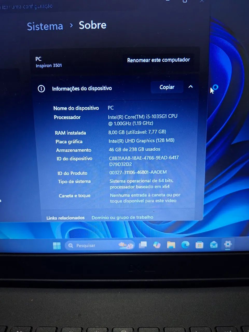Notebook Dell inspiron 3501 - Foto 3