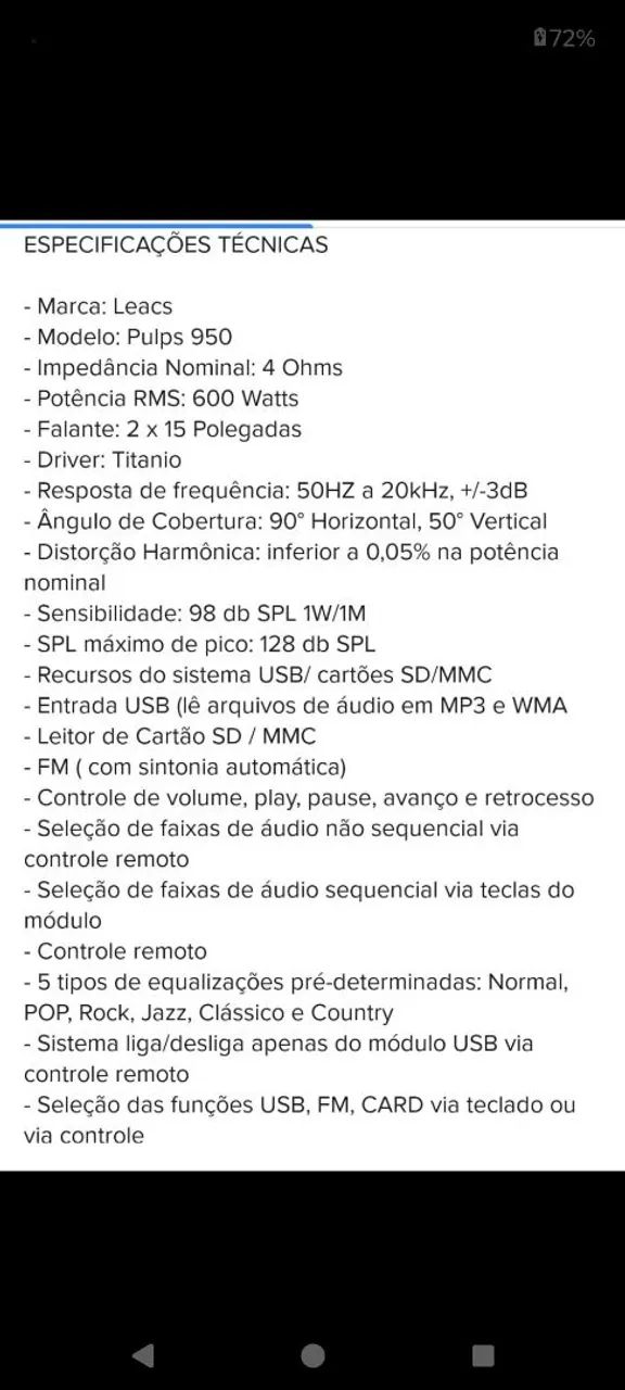 Caixa de som profissional Leács 950 - Foto 5