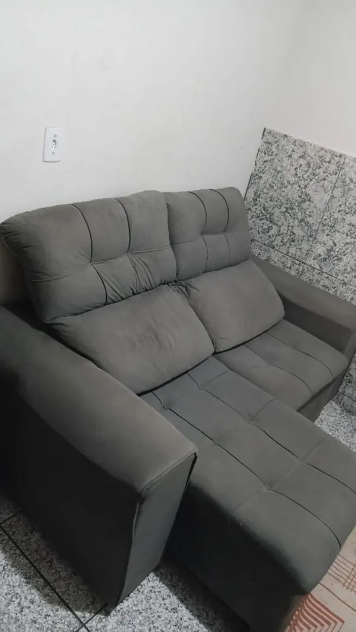 SOFÁ RETRATIO CINZA POUCO USADO - Foto 2