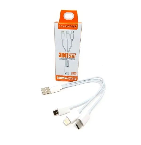 Cabo Usb 3 em 1 para V8 Tipo C e iOS - Foto 2